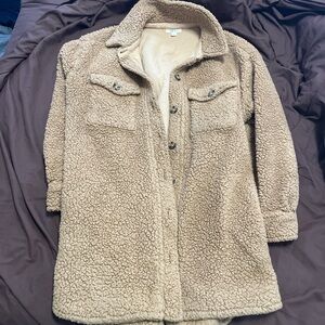 Style & Co. Cozy Tan Teddy Jacket